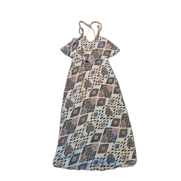 Vince Camuto Dress Womens 0 Maxi Ikat Spaghetti Strap Criss Cross Long Layered - Picture 1 of 10
